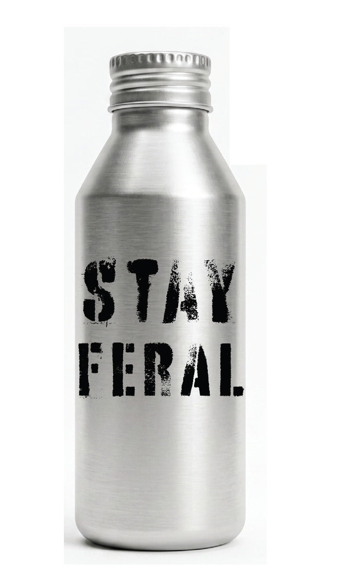 Stay Feral Funny Aluminum Water Bottle