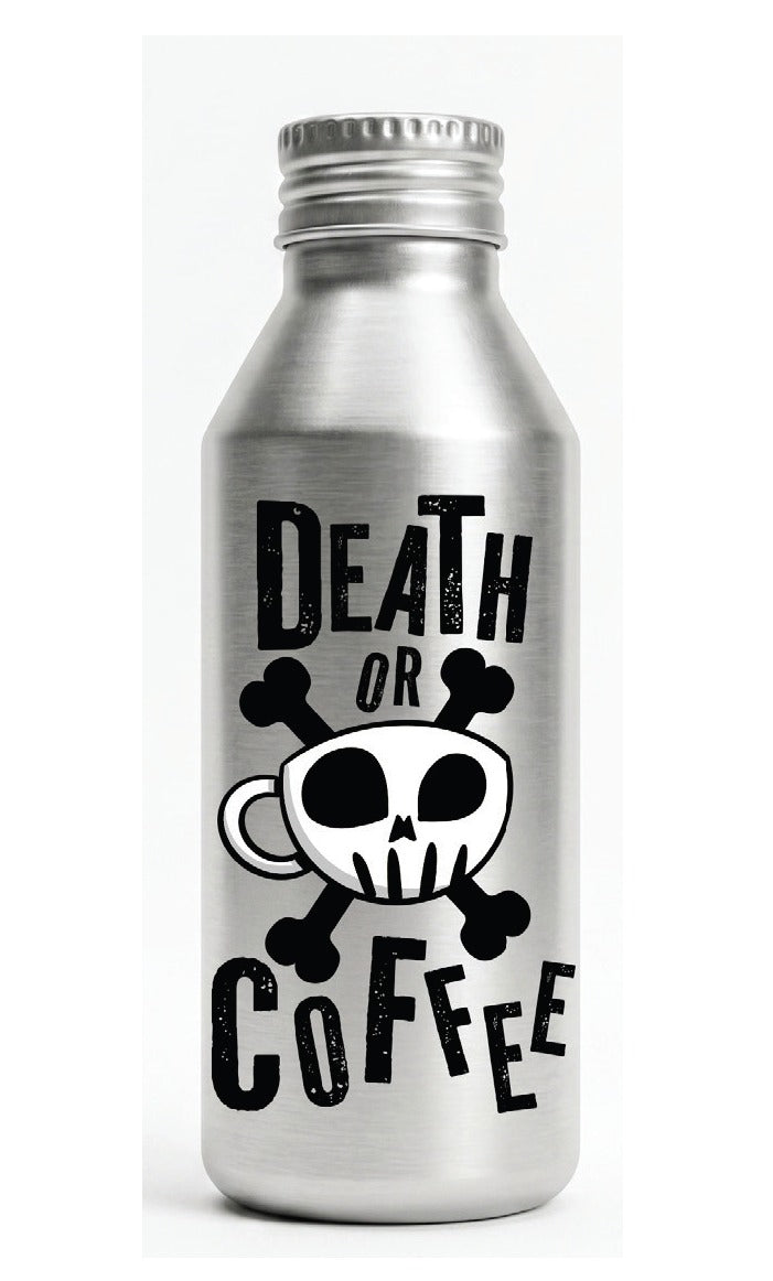 Death Before Coffee Funny Aluminum Water Bottle
