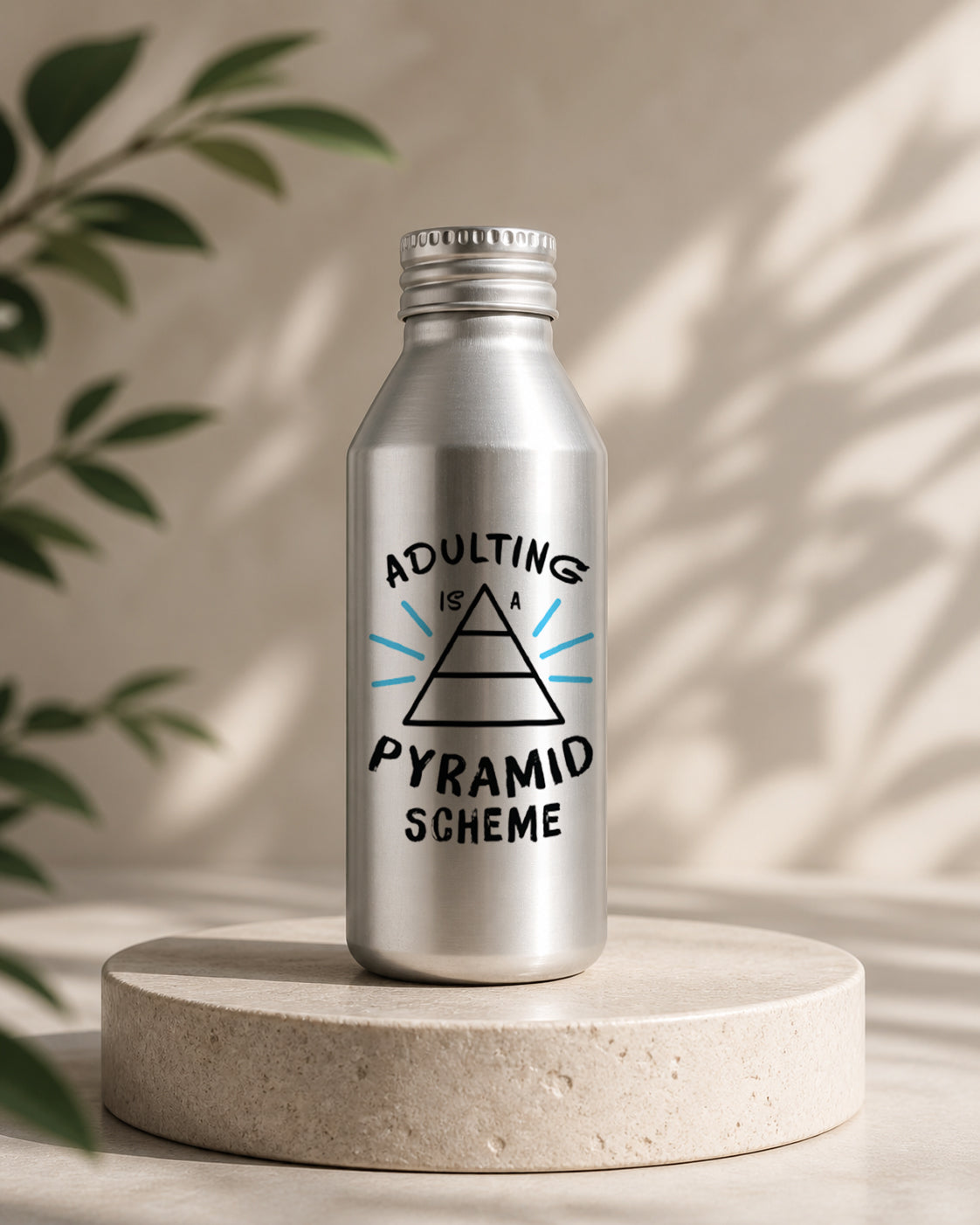 Adulting Is a Pyramid Scheme Funny Aluminum Water Bottle