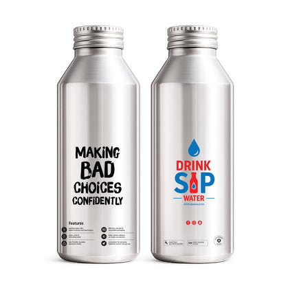 Making Bad Choices Confidently Aluminum Water Bottle – 6 Pack