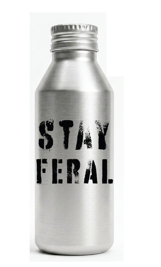Stay Feral Funny Aluminum Water Bottle