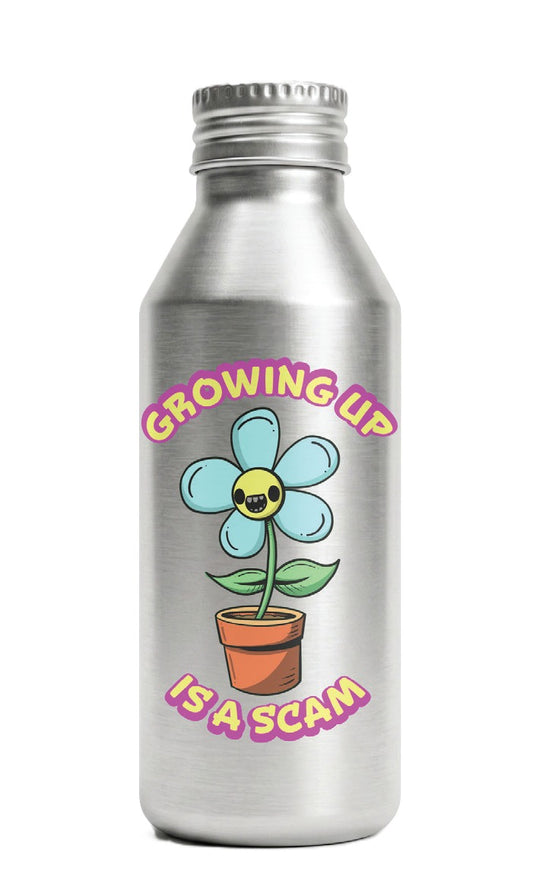 Growing Up Is a Scam Aluminum Bottle