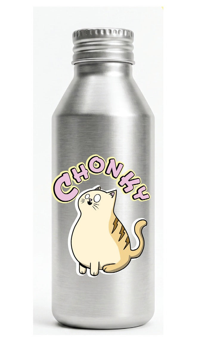 Chonky Cat Funny Aluminum Water Bottle