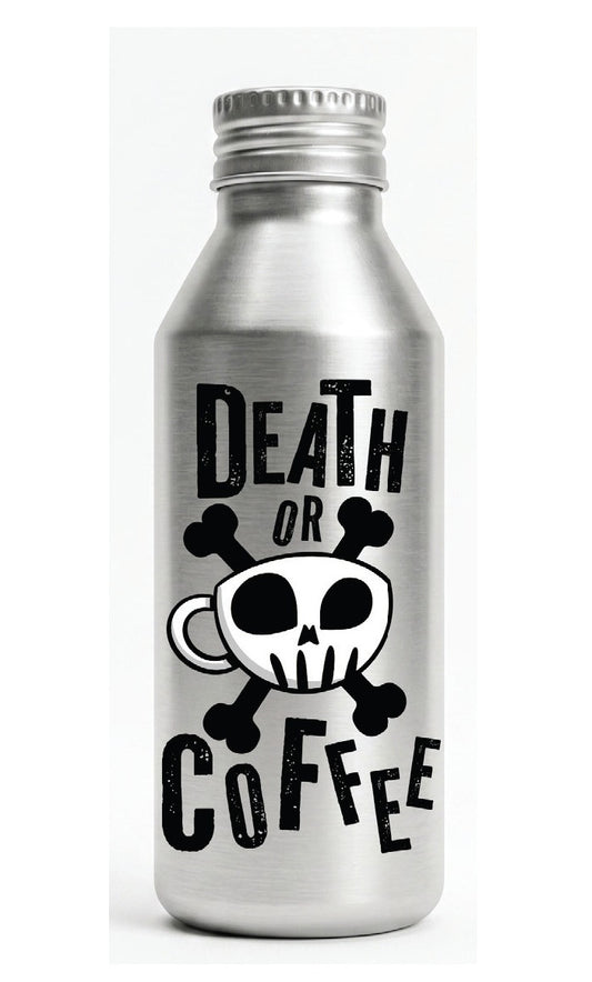 Death Before Coffee Funny Aluminum Water Bottle