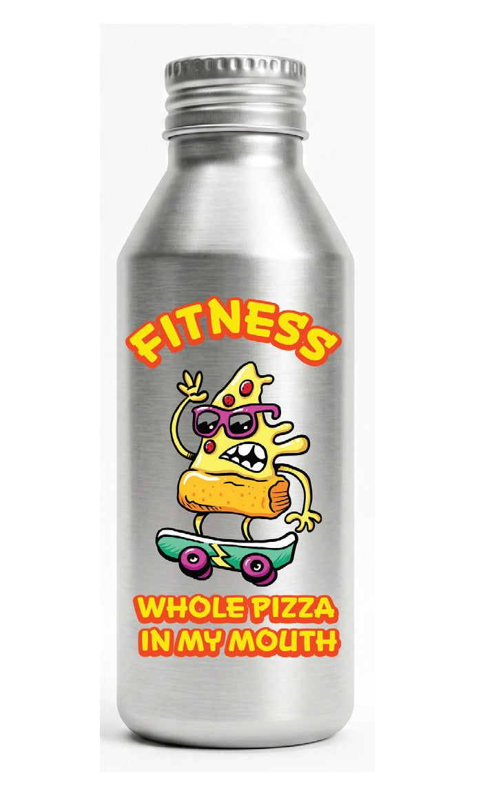 Fitness Pizza Aluminum Water Bottle